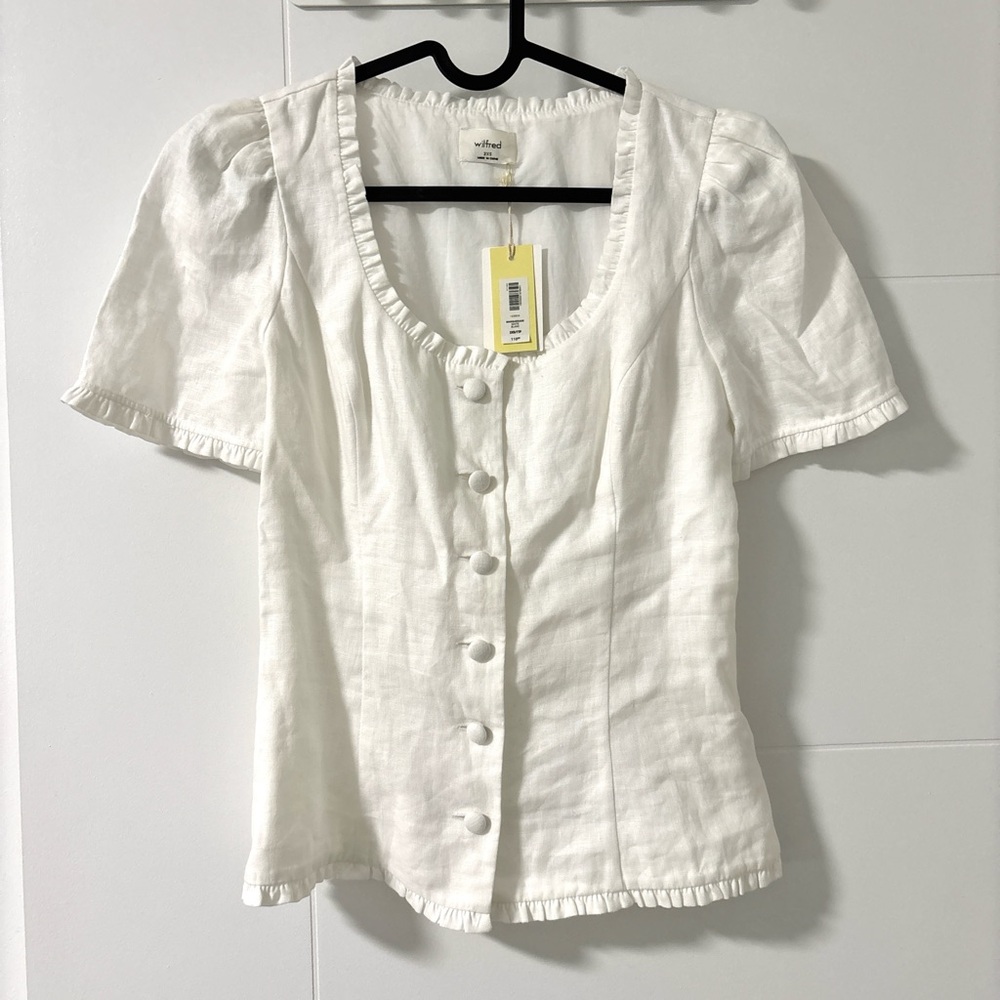 Aritzia Masquerade Linen Top XXS